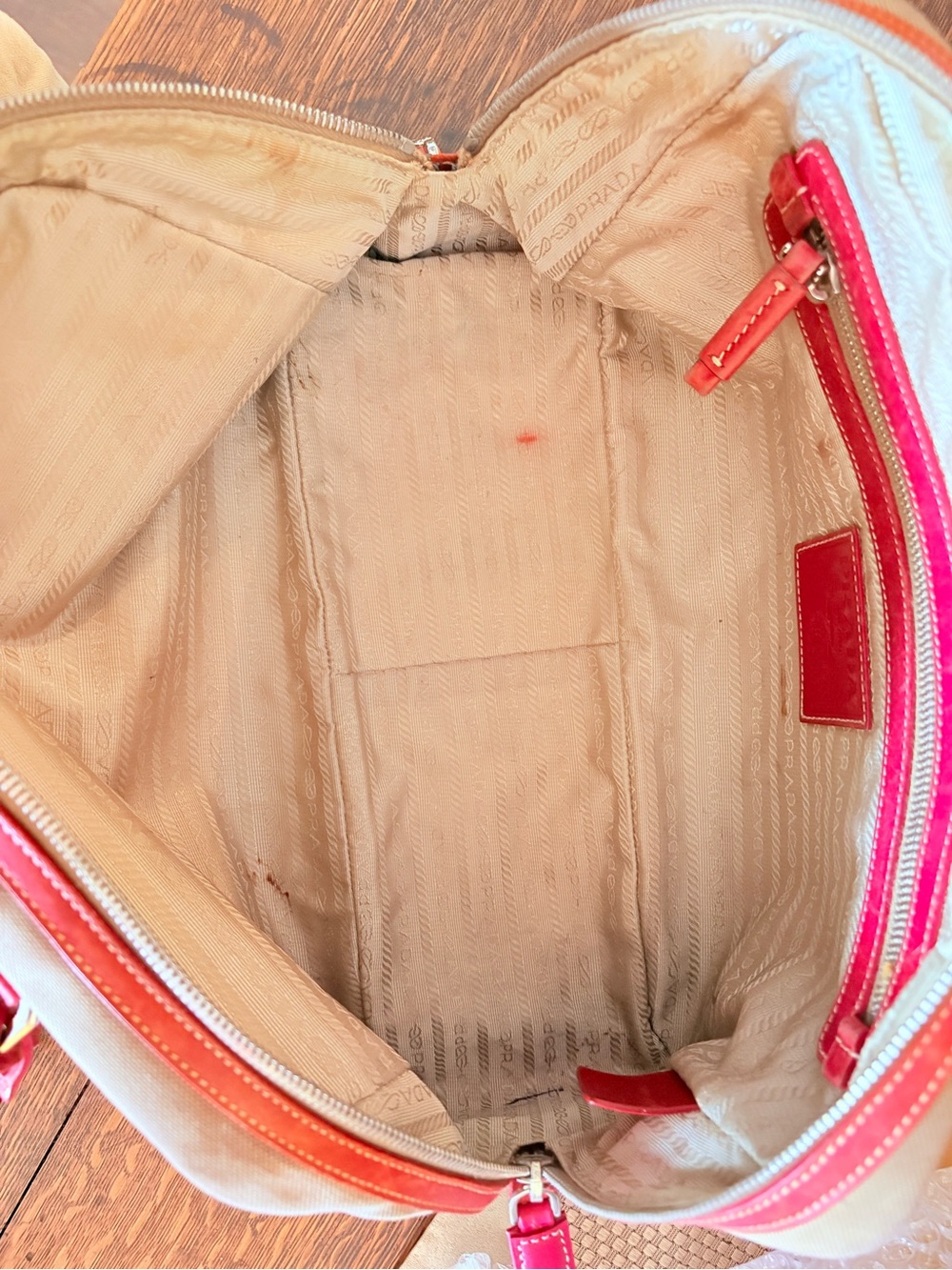 Prada Vintage Bowler Bag Jacquard and Leather Y2K - Picture 11 of 15
